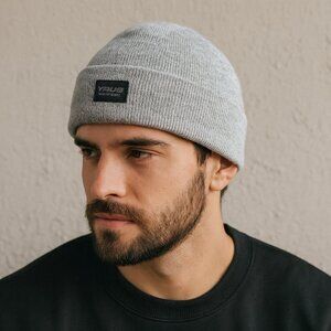 Title: TRUE x Jack & Jones Gray Knit Beanie Winter Hat Unisex